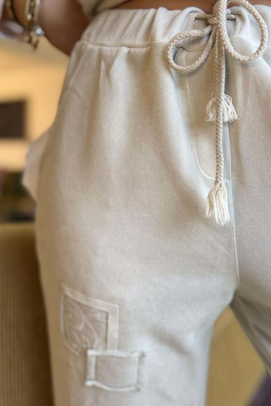 Anine Soft Touch Patch Jogger Washed Stone 